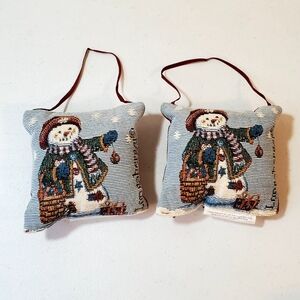 Longaberger Set of Snowman Door Hanger Pillows